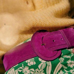 Sezane Purple Suede Belt